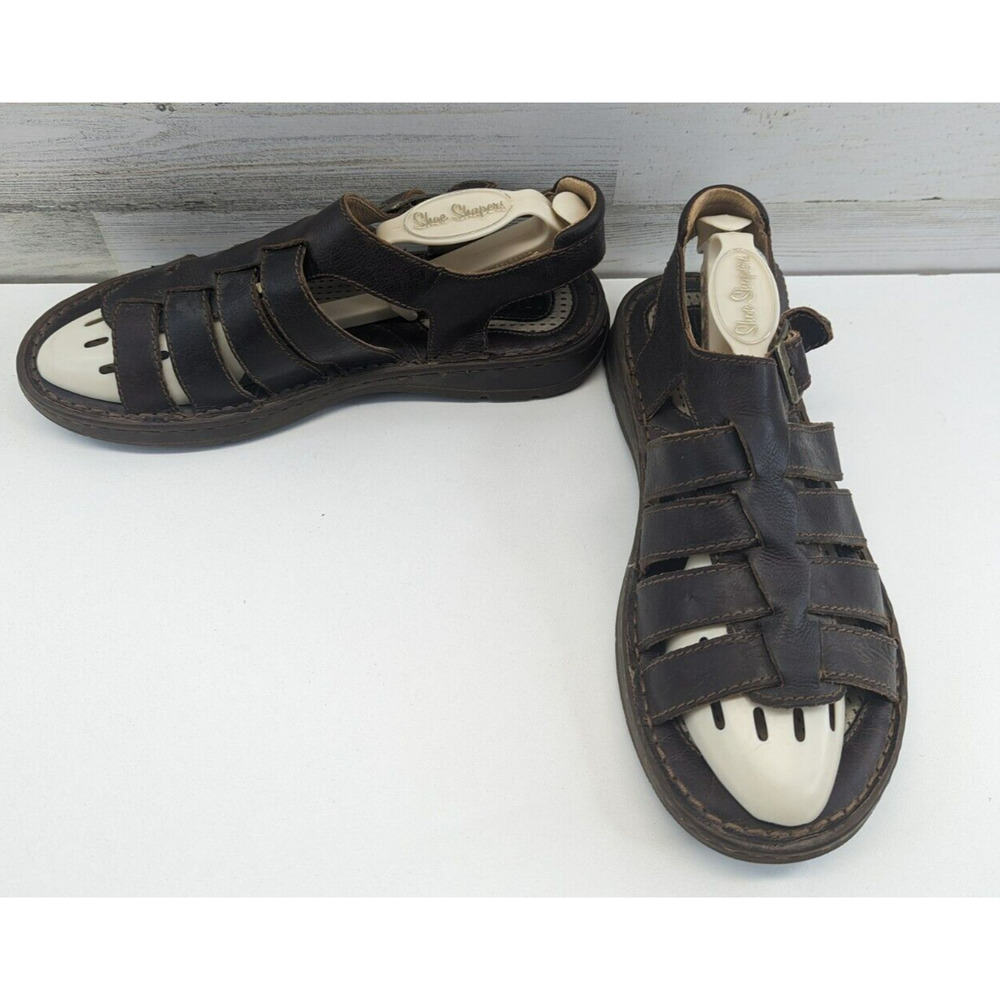 Born Leather Fisherman Sandal Shoes Buckle Comfort Casual Mens Size 9 M Brown